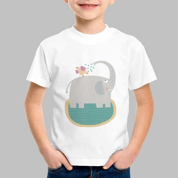 CONFLICT - KAOS ANAK DISTRO BAJU ANAK GAJAH LUCU PUTIH