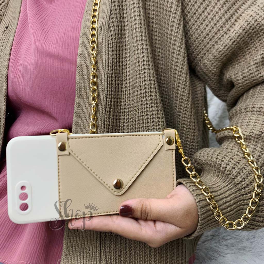 Case dompet + Tali sling rantai Vivo Y22 Y35 Y15S Y01 Y12/Y11/Y15/Y17 Y20/Y12S Y20S/Y30S Y30/Y50 Y91