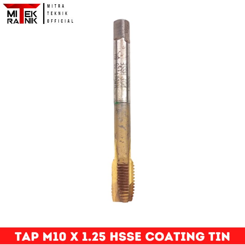 Tap M10 x 1.25 Coating TIn Pembuat Drat Tap Baut 14