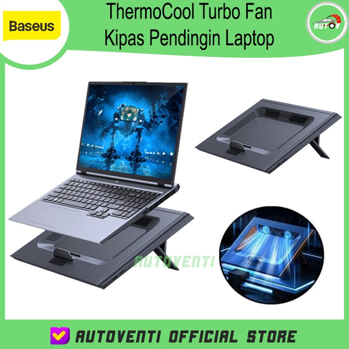 Meja Baseus Thermocool Turbo Fan Stand Dudukan Meja Kipas Pendingin Laptop