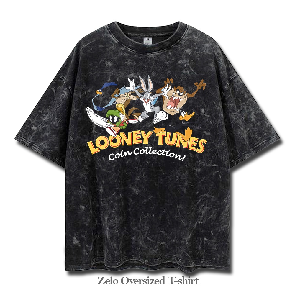 Baju Looney Tunes Coin Collection T shirt looney tunes Washed Oversize vintage Tee