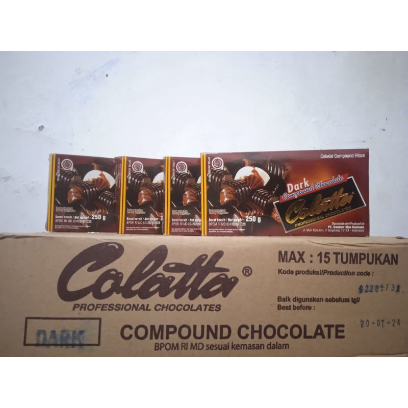 

Colatta dark compound 250gr | Coklat blok hitam & colatta coklat pastry rasa mocha 250gr