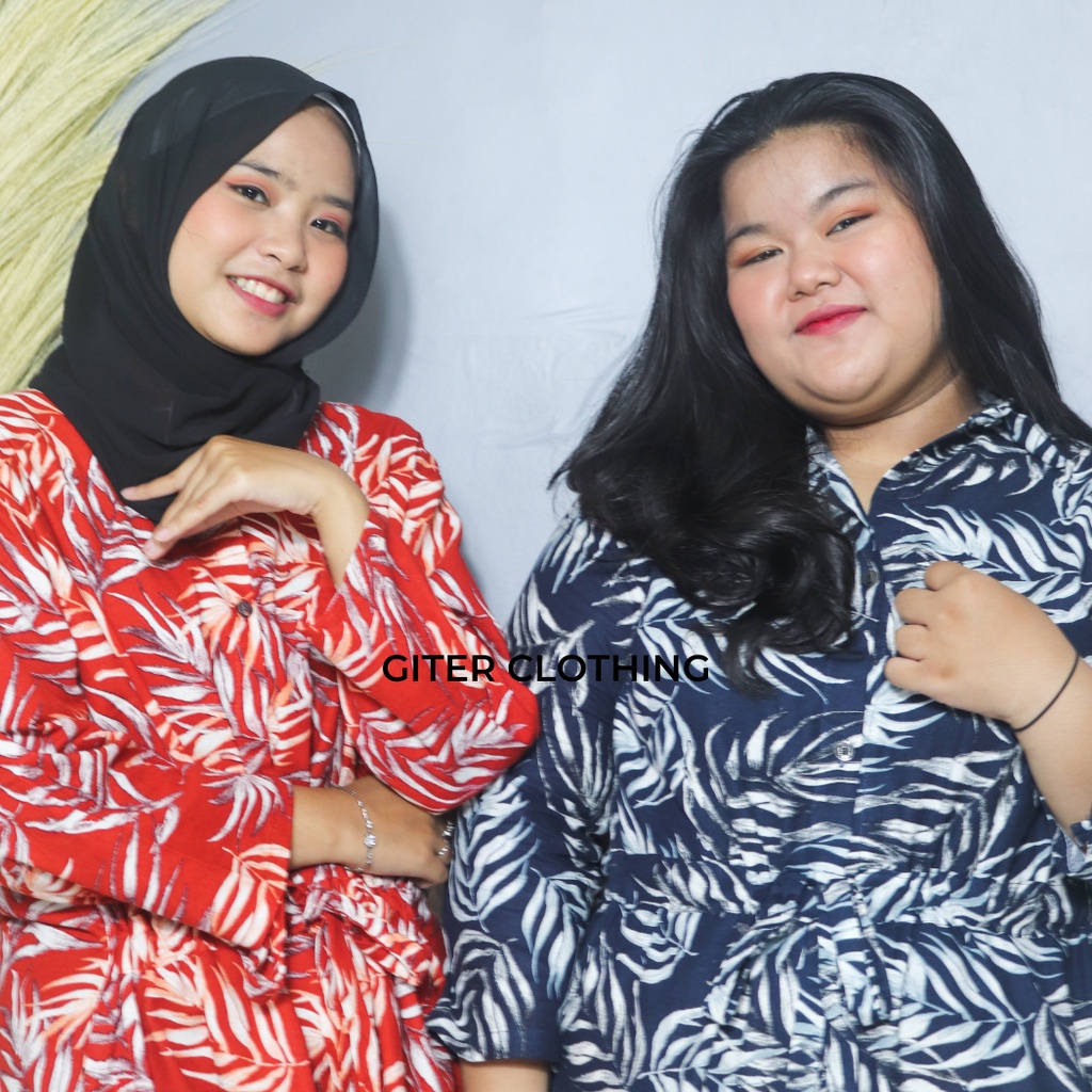 Tunik Floral bahan katun linen by giter's clothing