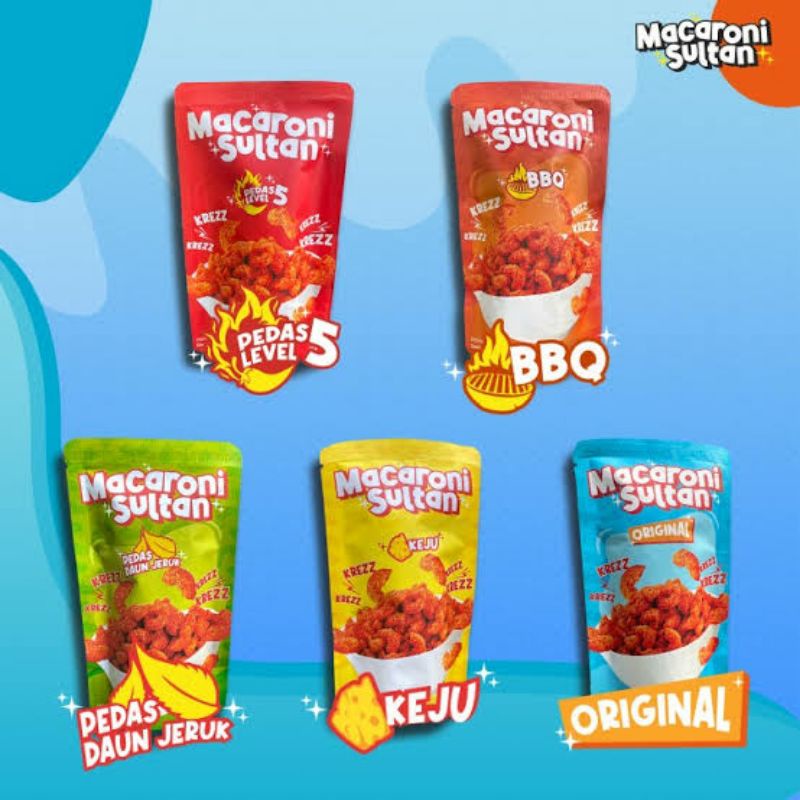 

Macaroni Sultan Murah varian rasa original,pedes daun jeruk,bbq,pedas level 5