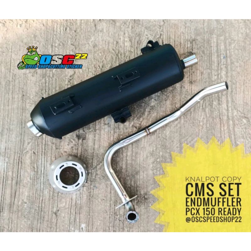 Knalpot copy cms PCX 150 set end mufler / kenalpot cms PCX 150 set mufler