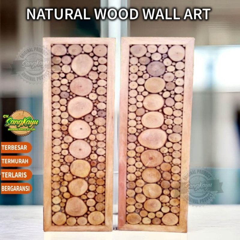 WOOD WALL ART HIASAN DINDING KAYU ALAMI BUKAN WALLPAPER WALL STICKER