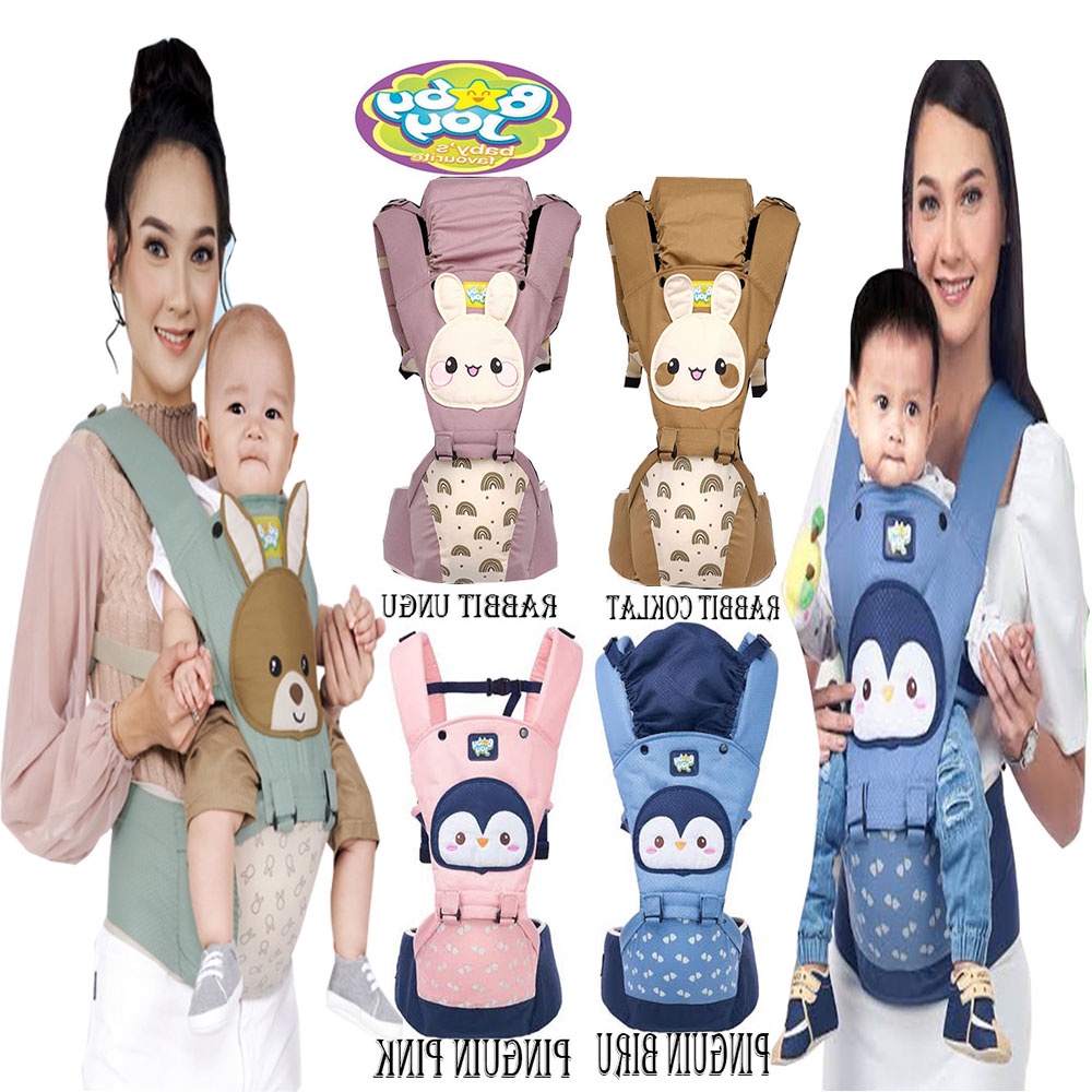 Gendongan Bayi Depan Hipseat Pinguin Series Merk Baby Joy BJG-3038 / Hipseat Pinguin / Gendongan Depan Duduk