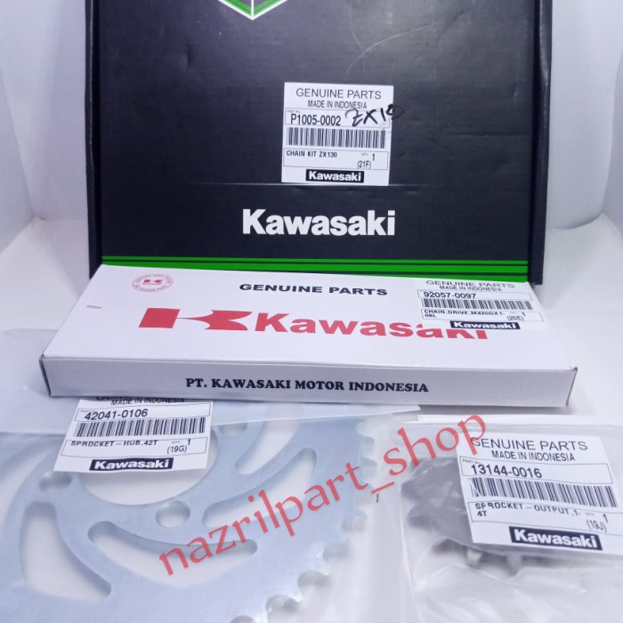 gir gear set + rantai zx130 zx 130 original kawasaki