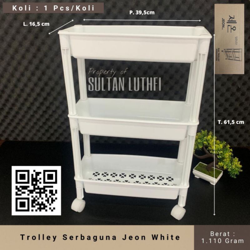 1kg !!! rak troli 3 susun serbaguna + roda jeon rak trolly serbaguna 3 tingkat +roda