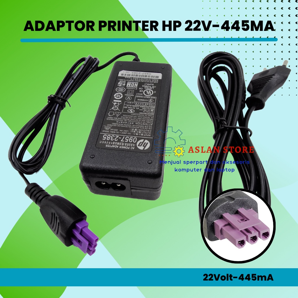 Adaptor Charger printer hp 1515 original 22v-455ma Bonus Kabel Power