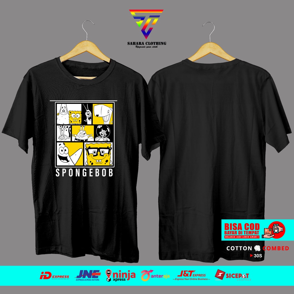Kaos Spongebob In Frame Kaos kartun Spongebob Squarepants Kaos Pria Wanita Dewasa Terbaru