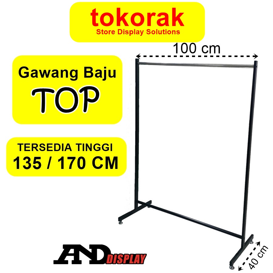 GAWANG BAJU TOP 170 CM RAK BESI GANTUNGAN GAMIS STAND HANGER JEMURAN