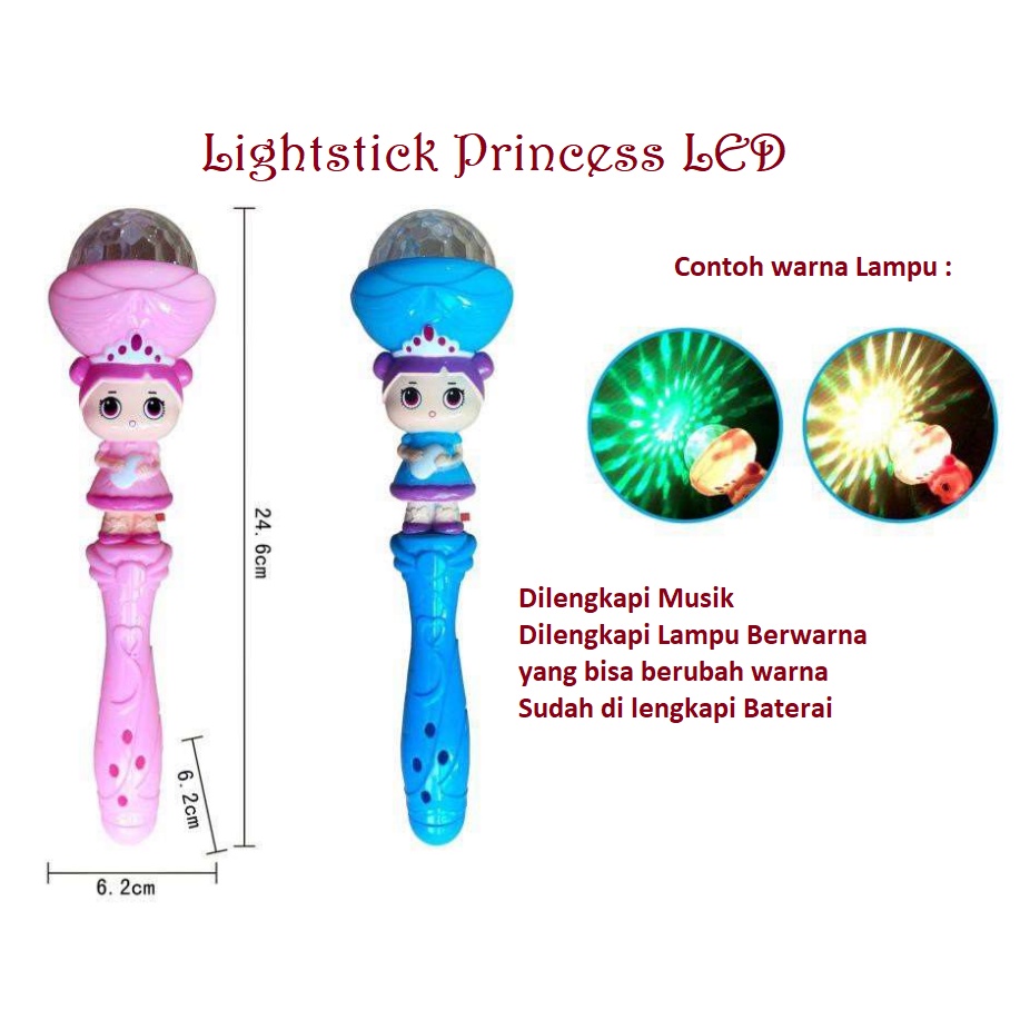 Mainan Lightstick Princess -  Tongkat Lampu Musik Anak Perempuan CBKS