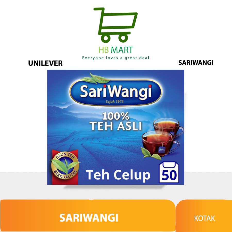 

SARIWANGI TEH CELUP HITAM ASLI 1.85G ISI 50 - TEH HITAM, BLACK TEA