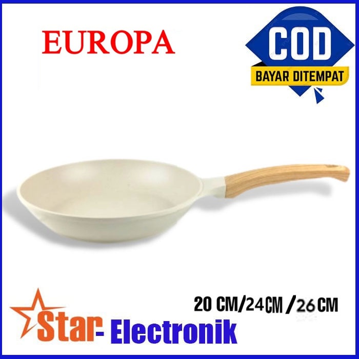 Frying Pan EUROPA 20/24/26 Cm Coating Marble Non-Stick Teflon Keramik