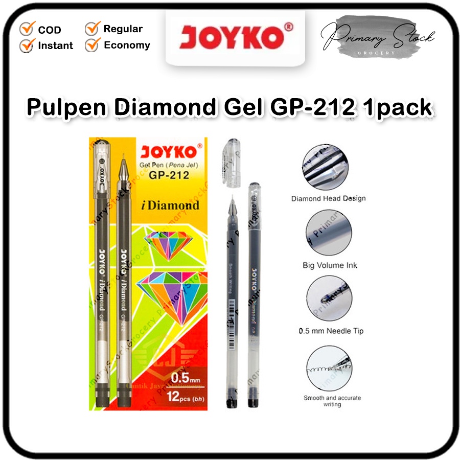 

Pulpen Aesthetic Lucu Unik Joyko Permata Diamond Bulpen 0.5 mm GP 212 1 Pack 12 pcs