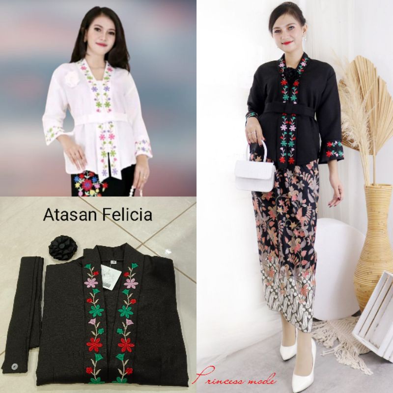 Jual Atasan Kebaya Encim Senada Floy Wisuda Bordir Felicia Shopee Indonesia