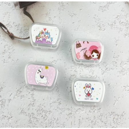 Lenscase Cermin Penjepit Motif Lucu / Tempat Softlens Cermin Penjepit Motif Lucu / Set Tempat Softlens Minimalis Cermin