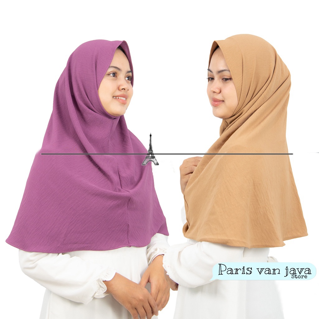 Hijab Bergo Malay Instan Crinkle Airflow | Jilbab Instan Non Pad Malay Cringkle