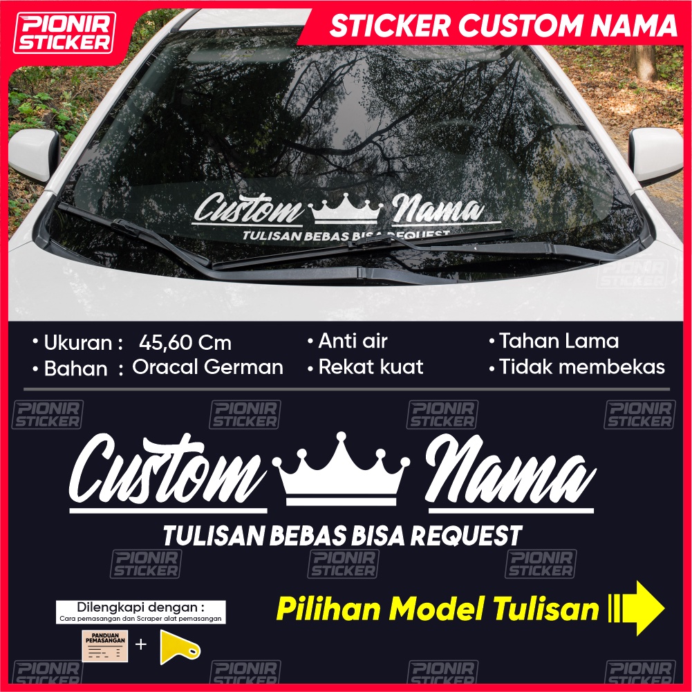 Stiker Nama Mobil Motif Custting Sticker Custom Kaca Mobil