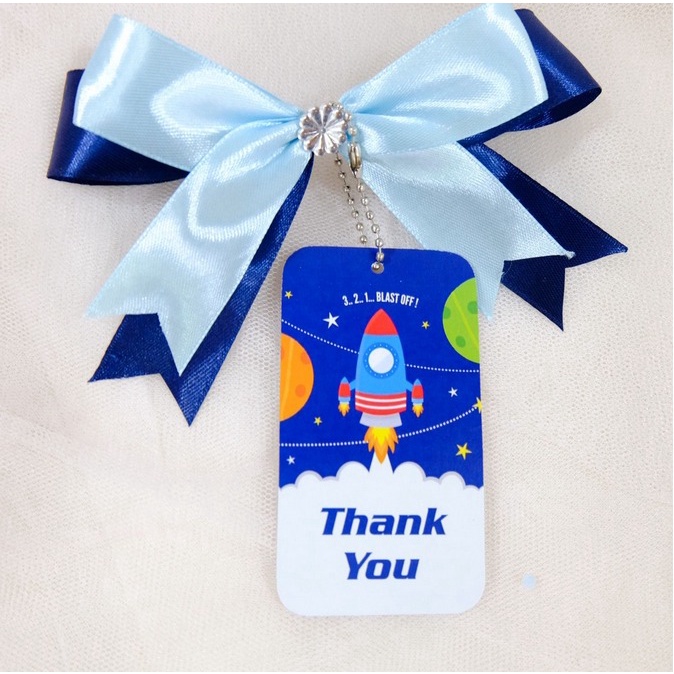 JT - Kartu Thank You Card Birthday / Tag Card Ulang Tahun - Astronot Roket