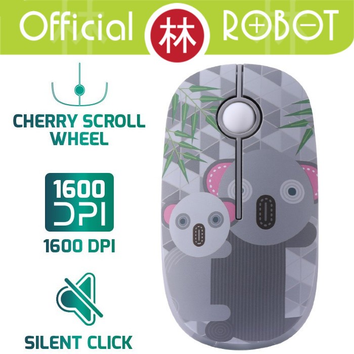 ROBOT M330 Mouse Wireless 2.4GHz Silent Click Koala Character