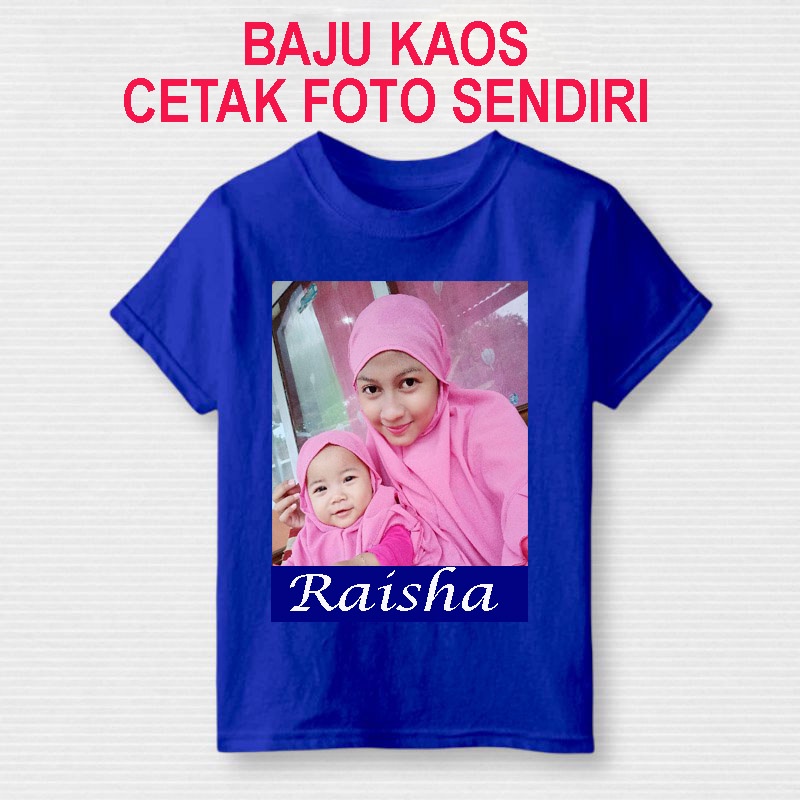 KAOS ANAK CETAK FOTO SENDIRI BAJU SABLON PHOTO GAMBAR