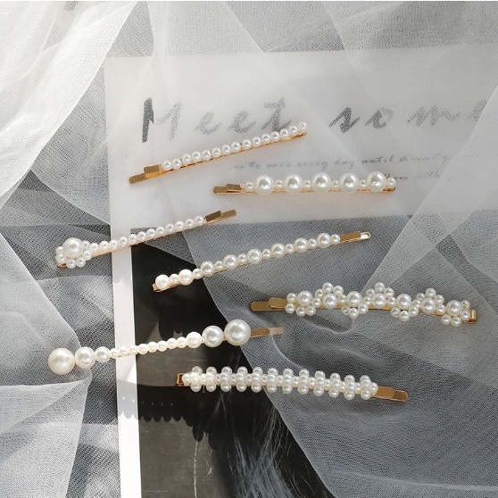 [SET ISI 2PC] Jepit Rambut Korean Hairpin Mutiara - Jepit Rambut Poni Mutiara - Mutiara Pearl Hairpin - Aksesoris Rambut Wanita