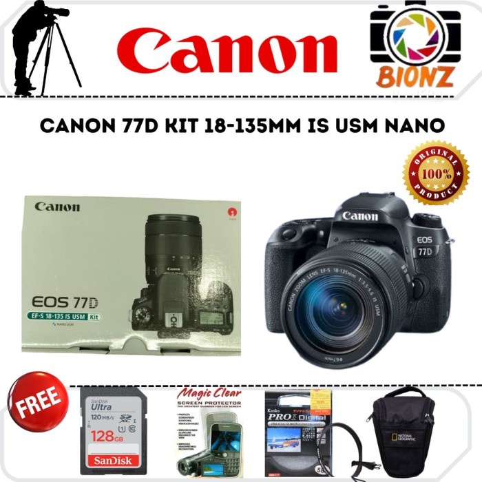 CAMERA CANON 77D KIT 18-135MM USM NANO