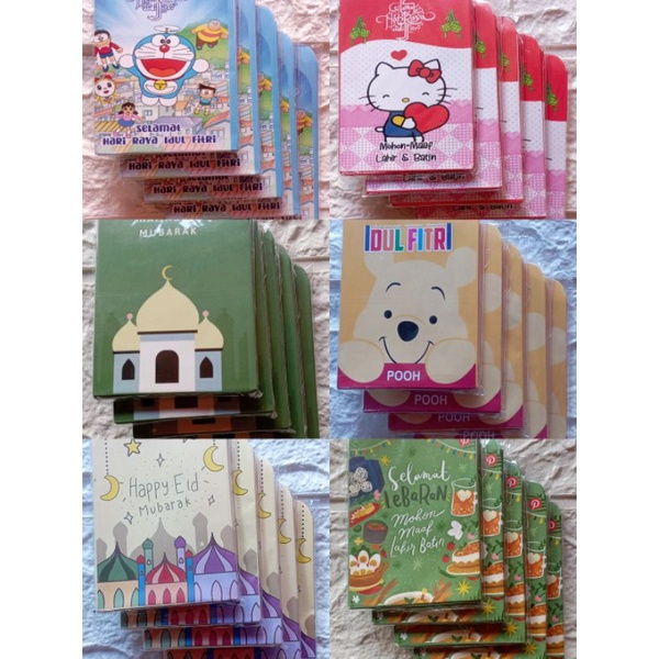 

(10 Pcs) Amplop Mini Lebaran Motif Karakter Kartun Siap Pakai / Angpau Lebaran