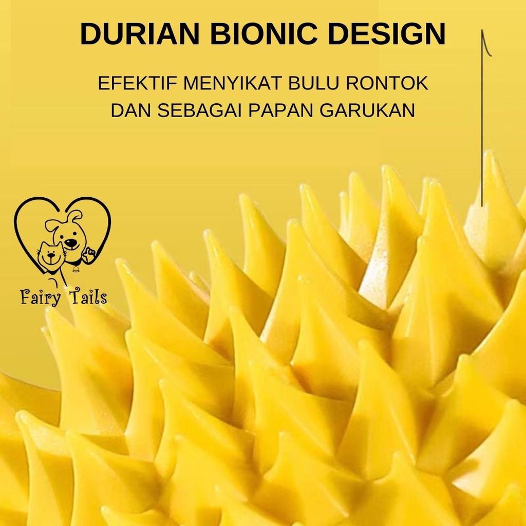 Sikat dan Mainan Catnip Bentuk Durian Untuk Kucing Anabul / Sisir Bulu Duren Untuk Menyikat Bulu Rontok Puzzle Mainan Tempat Papan Garukan Kucing Bubuk Catnip / Durian Comb Catnip Toy for Cats