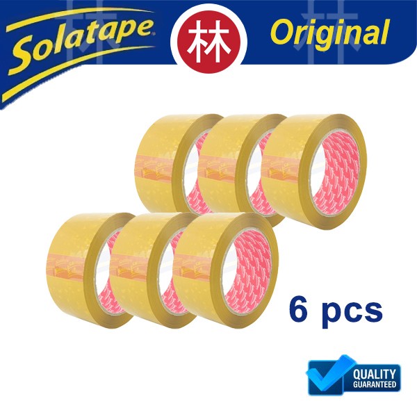 Solatape Lakban Isolasi Coklat / Bening 45mm (2 inch) x 90 Yard ORI - 1 Slop isi 6 Pcs