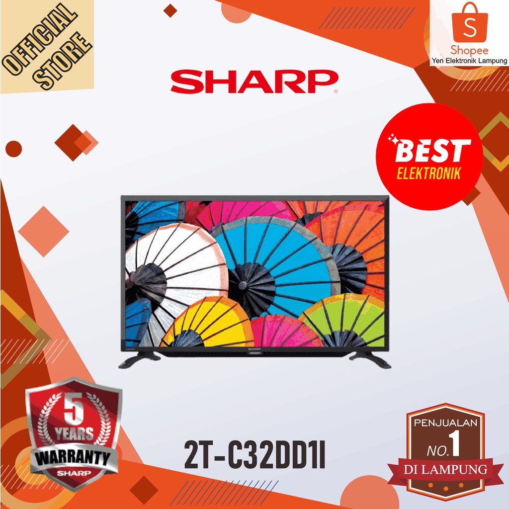 TV Sharp 2T C32DD1I LED Digital TV 32 inch Garansi Resmi Sharp 5 Tahun