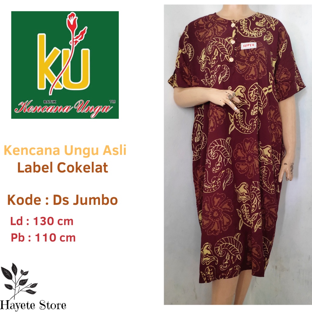 Daster Kencana Ungu Jumbo Label Cokelat Ld 130cm