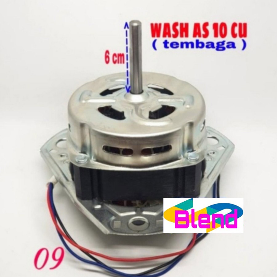 Dinamo Wash No.09 TEMBAGA AS 10 mm Kaki 3 Mesin Cuci/Motor Penggiling