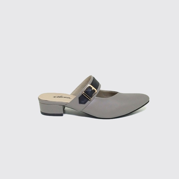 ROSLYN X ZAGIB | Sandal Wanita Bustong Grey Big Size / Heels Mules Ukuran Besar Jumbo 41-45