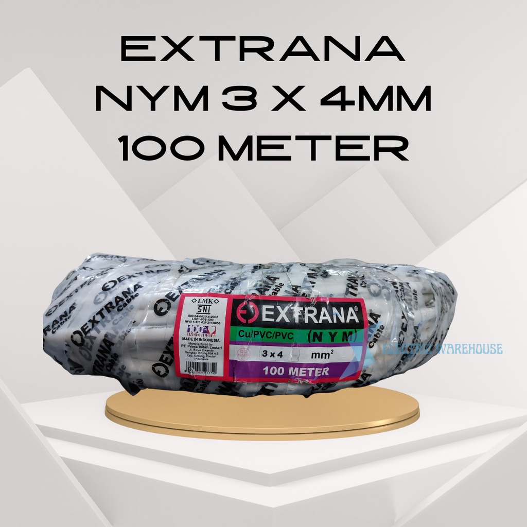 EXTRANA KABEL TUNGGAL / KAWAT NYM 3 x 4 MM 100 METER / 3x4