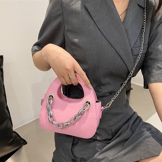 Mini Chain Decor Saddle Bag Crossbody Bag Handbag 10016