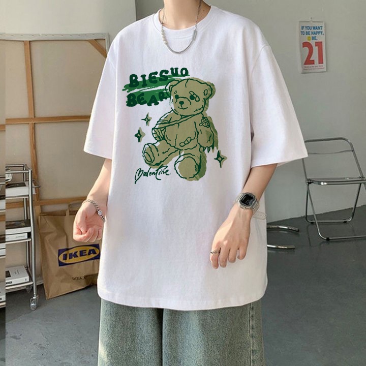 RDGF kemeja leher bulat pakaian sederhana kaos cotton kaos kekinian