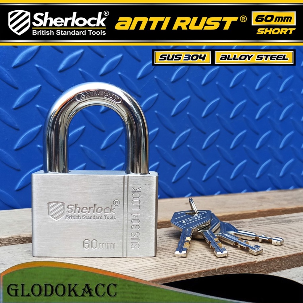 Sherlock Gembok ANTI RUST 60 mm Pendek Stainless Steel 304 Anti Karat