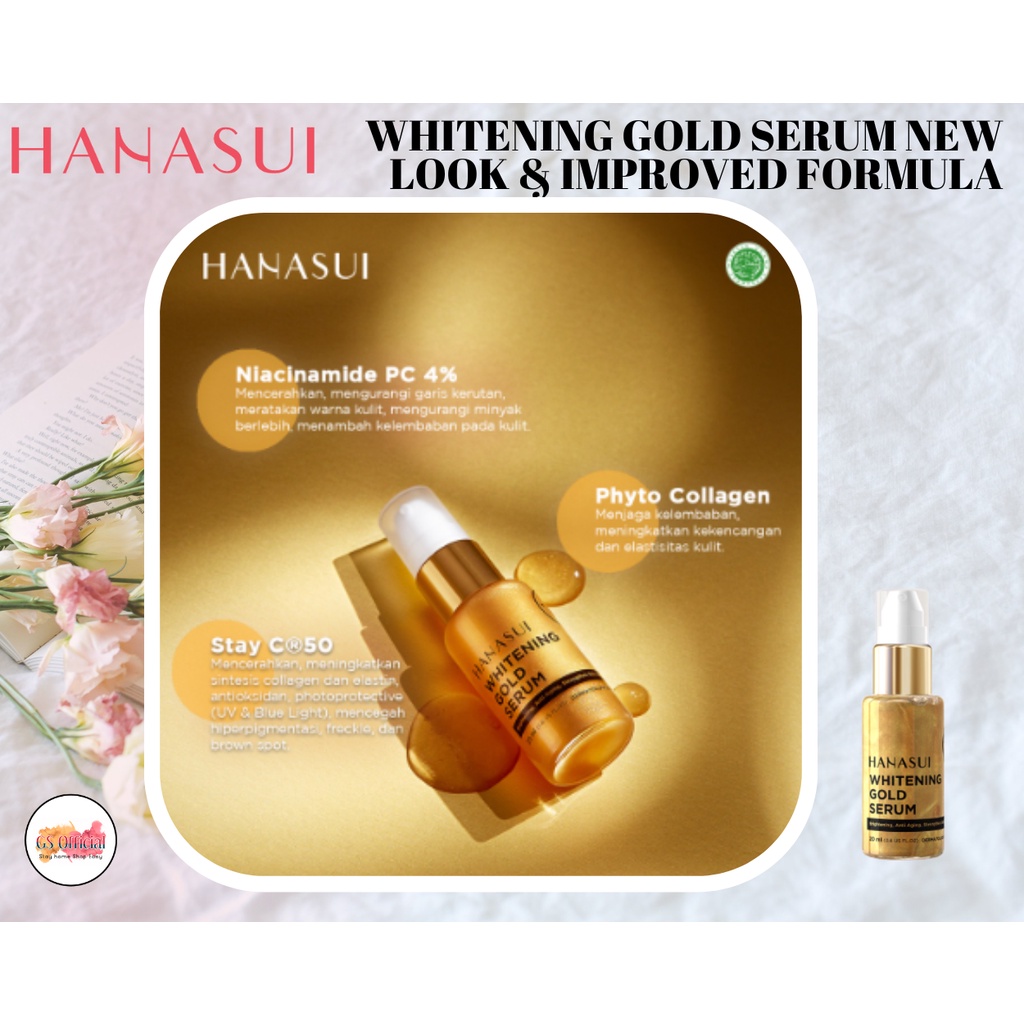 HANASUI SERUM 20ml - Gold  - Acne  - Collagen -  Vitamin C