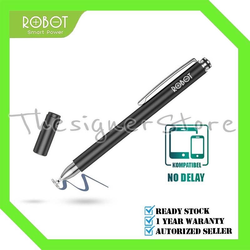 ROBOT RSP02 Pen Stylus Universal Capasitive Black For Mobile dan Tablet - Garansi Resmi 1 Tahun