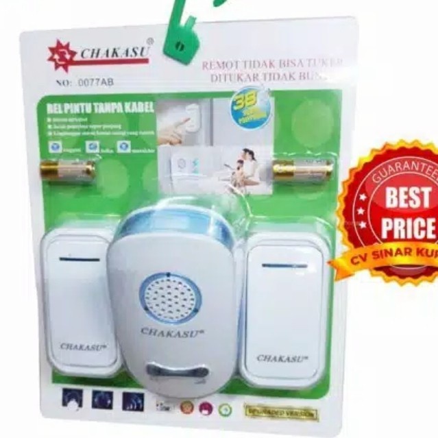 Terlaris Bel Bel Pintu Rumah Wireless 2 Tombol Chakasu Bel Wireless Bel 2 Remot