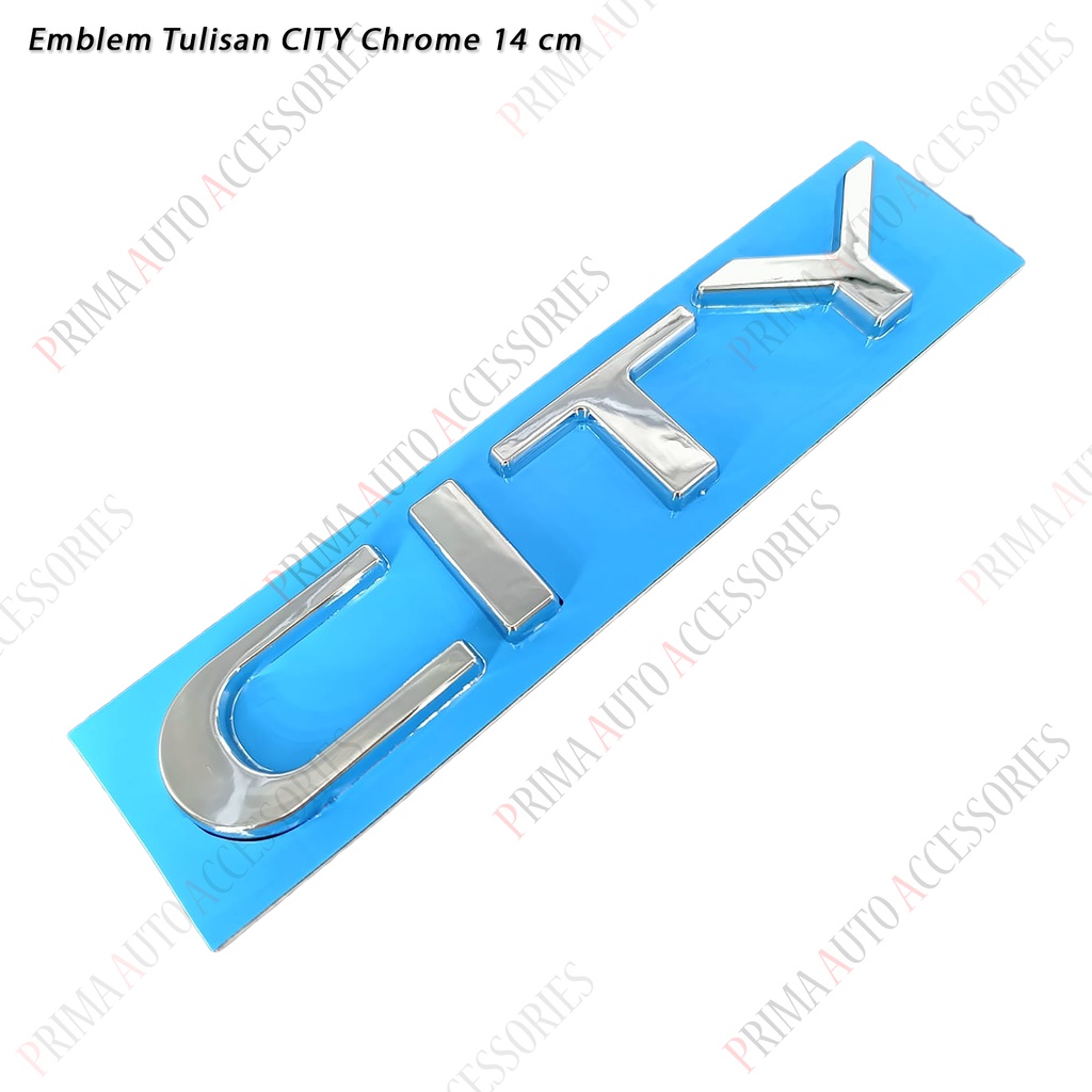 Logo Emblem Mobil CITY Chrome 14 cm (Tulisan)