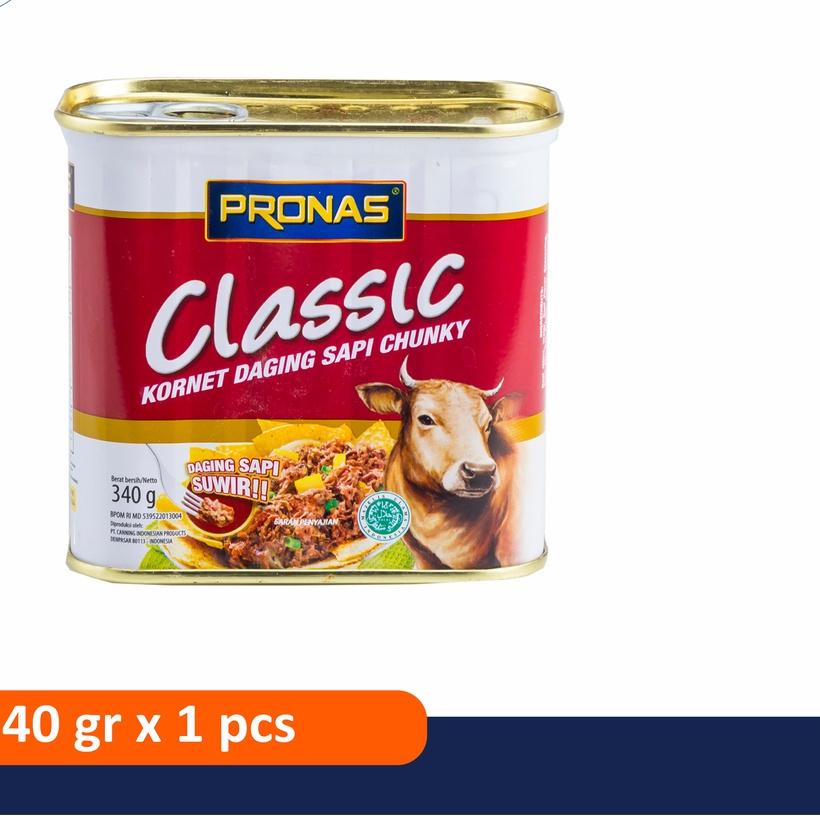 

۞ Pronas Kornet Sapi dengan Daging Suwir 340 g (CHUNKY) ♩