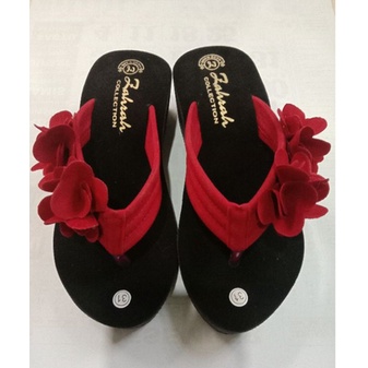 Sandal anak wedges  bunga pinggiran