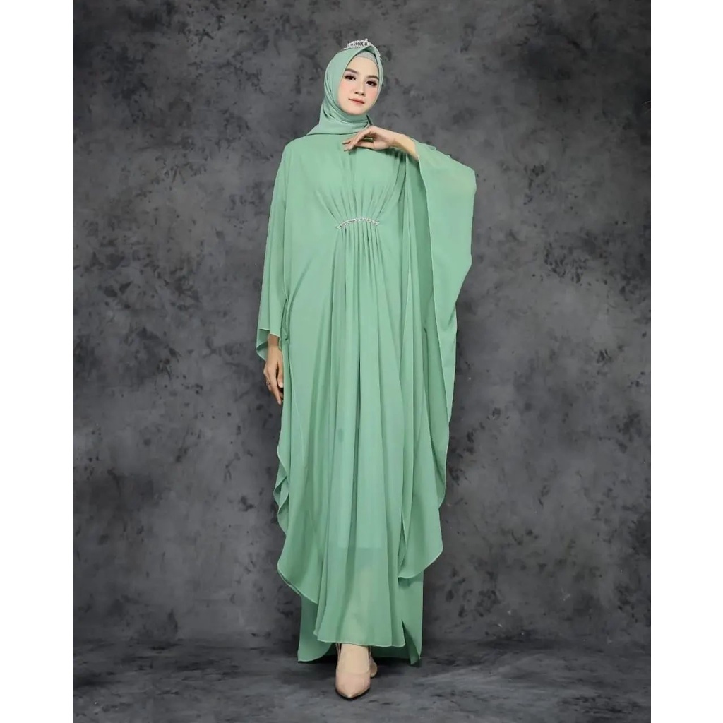 Marbela Kaftan - Gamis Muslim Kaftan Wanita Remaja Matt Ceruty Babydoll OOTD Lebaran Fashion Terlaris