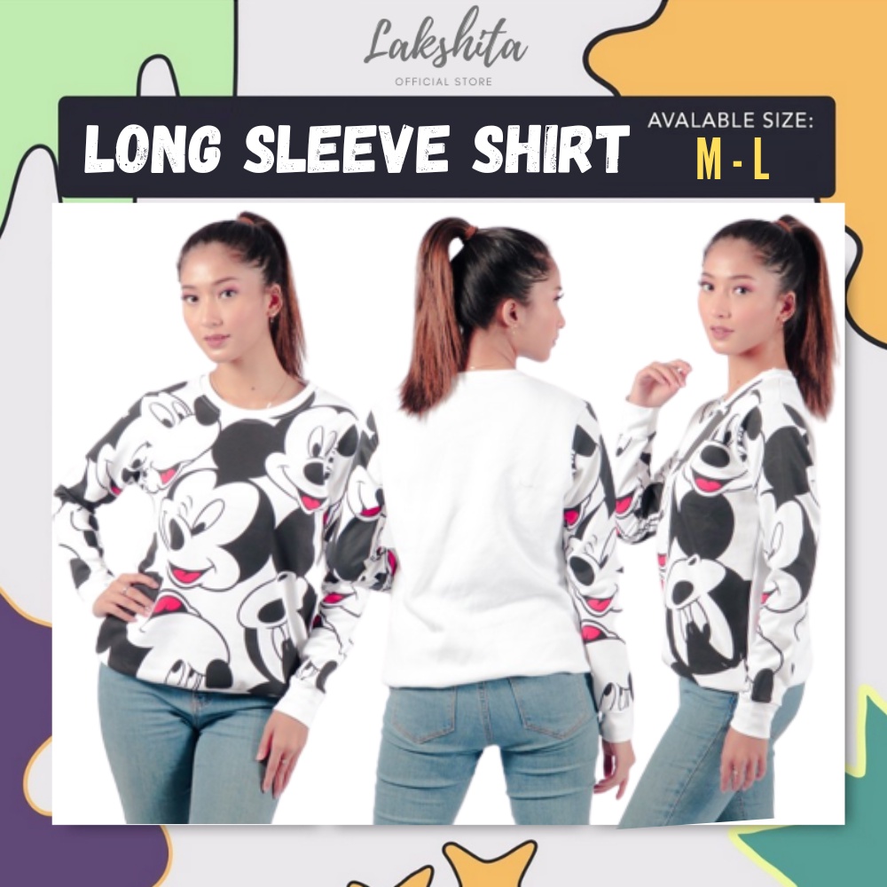 Sweater Wanita Oversize Distro Korean Style Bahan Tebal Kekinian Warna Putih Rajut Polos Basic Jumbo Long Sleeve Shirt Mickey Mouse M L Original Model Terbaru 2023 Bisa COD Garansi Promo Shopee