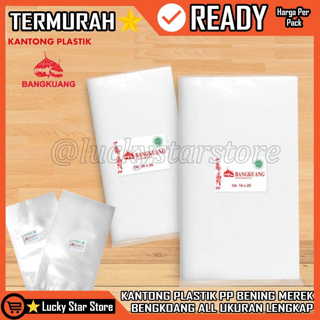 KANTONG PLASTIK PP BENING MERK BANGKUANG PLASTIK LAUNDRY BERAT 500G 500GRAM G SEMUA UKURAN LENGKAP T