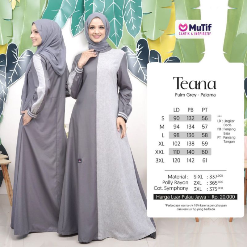 Sarimbit Mutif 2023 Sarimbit Mutif Teana Plum Grey Paloma Gamis Teana Koko Zidan